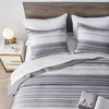 KAKIJUMN King/Cal King Quilt Bedding Set, White and Grey Patchwork