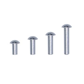 Tutuxio 220pcs M5 Diameter 10mm 14mm 20mm 30mm Length Aluminum Brazier Head Rivets, Solid Universal Head Fasteners for Metal Joint and Boat Repairing