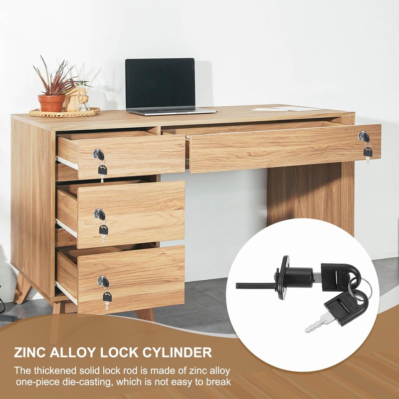 PATIKIL 4Pcs Drawer Lock with Keys, 16mm(5/8") File Cabinet Lock
