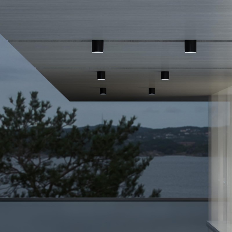 EBION GU10 Surface Spotlight, Surface-Mounted Spotlight Round Anthracite, Surface-Mounted Spotlight