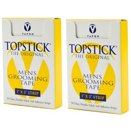 Vapon Topstick 1" X 3" - 50 Strips in each box (2 boxes) Hypo-Allergenic All Purpose Clear Double Tape