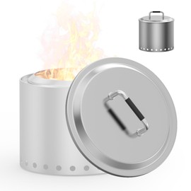 MOASKER Fire Pit Lid for Solo Stove Yukon 27" Accessories, Round Fire Pit Cover for Solo Stove Lid Yukon Cover, Stainless Steel Lid with Handle for Solo Yukon & More 27" Firepit Camping Accessory