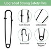 DAMIK Black Large Safety Pins: 15 Pcs 75mm /3 Inch