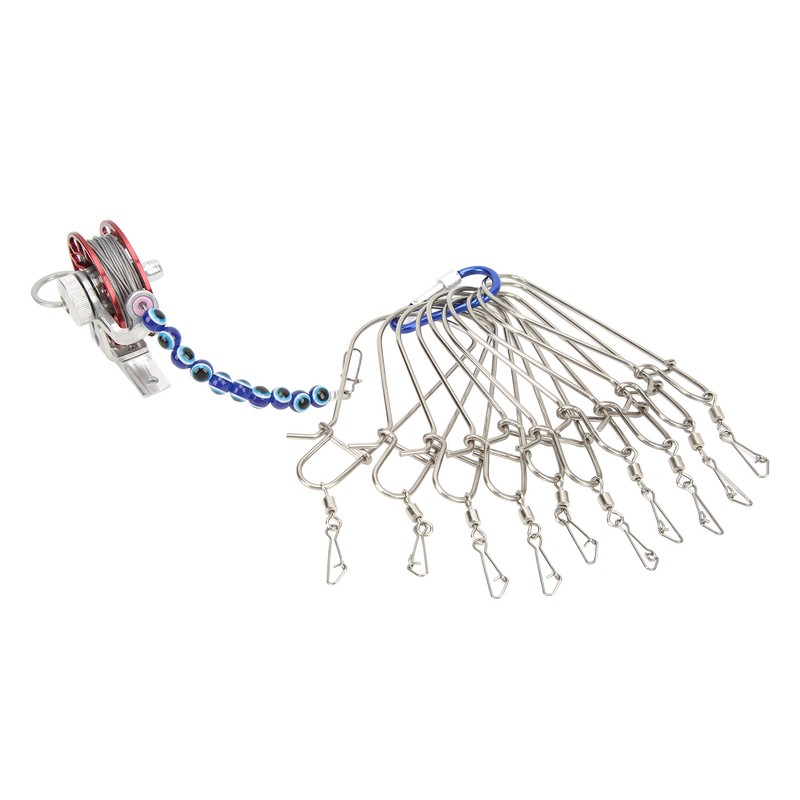 Fish Stringer Live Fish Lock with Reel Float Steel Wire