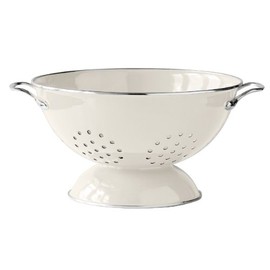Premier Housewares Enamel Retro Colander Bowl Stainless Steel Pasta Strainer Cream Rice strainer for Cooking Sives for Cooking Pasta Drainer,H13 x W23 x D23cm