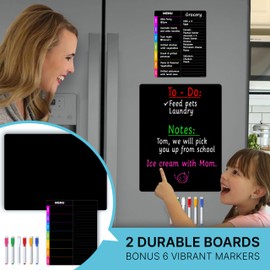 Fridge Magnetic Dry Erase Blackboard - Fridge Blackboard - Magnetic Blackboard - Small Magnetic Blackboard for Fridge - Locker -Magnetic Dry Erase Board for Fridge - Refrigerator Black Board Dry Erase
