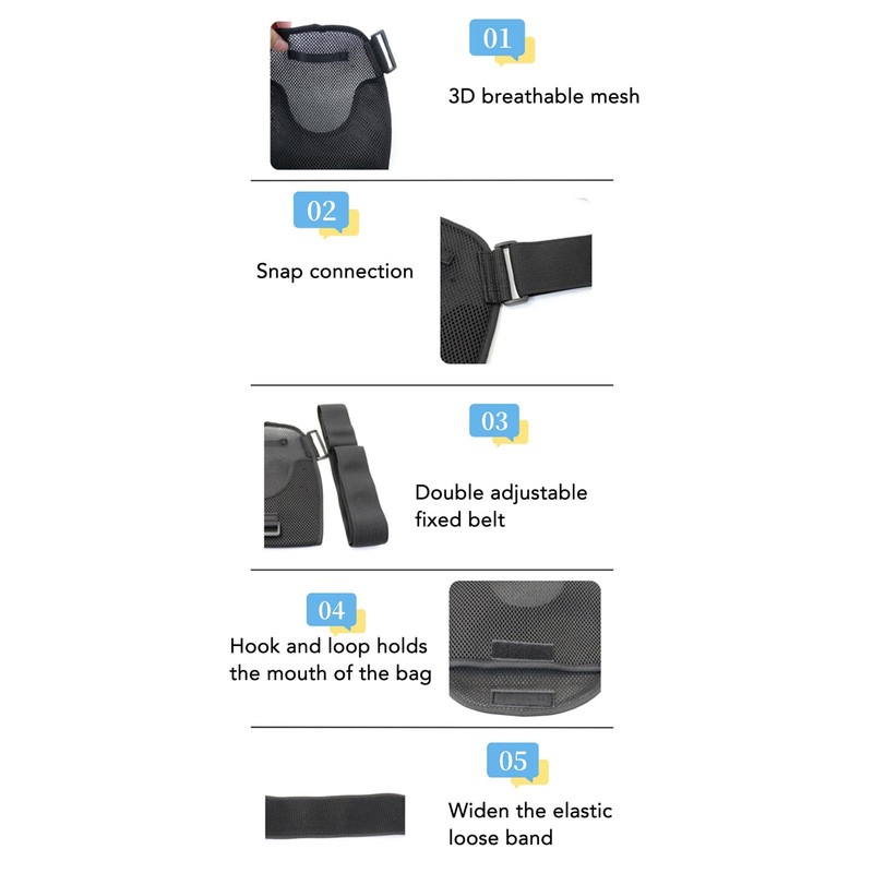 Ostomy Pouch Cover Belt Stretchy Adjustable Opening Fixation Waterproof Elastic