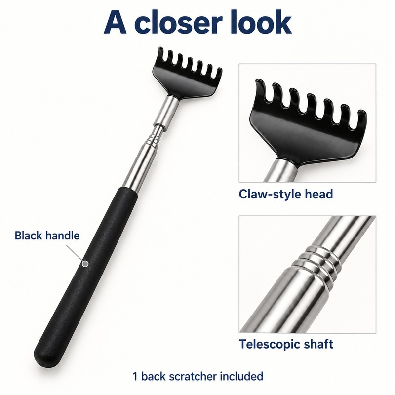 1PCS Adjustable Back Scratcher Steel Back Massage Telescopic Anti Itch