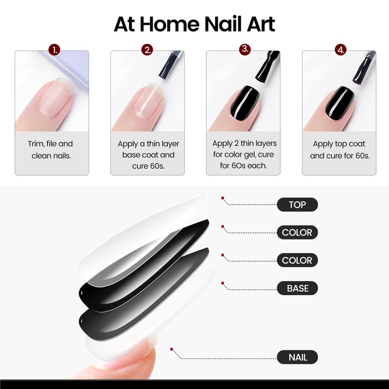 White Gel Nail Polish, 2Pcs 18ml White Gel Polish