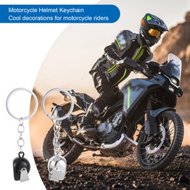 Nogeqi 2 Stück Motorrad schlüsselanhänger 3D Mini Motorradhelm Schlüsselanhänger Motorrad Geschenke für Motorradfahrer, Auto Keychain Anhänger Deko Moped Zubehör Geburtstag Weihnachten Geschenk
