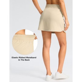 Viodia Golf Skirts for Women with Shorts High Waisted Tennis Skorts with 4 Pockets Lightweight Athletic Skort Light Khaki S