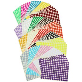 16500 Count 10mm Diameter Round Dot Stickers Color Coding Labels, 20 Colors, 100 Sheets