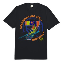 Nerf Birthday Celebrating My 7th Birthday Vintage Logo Comfort Colors Adult Heavyweight T-shirt