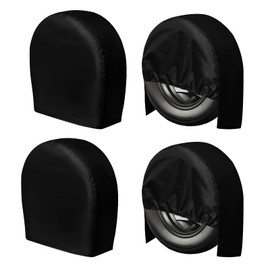 PureFit RV Tire Covers Set of 4 - UV Resistant Trailer Wheel Covers for Camper, SUV, Jeep, Trucks, Trailers and RV, Universal Tire Protecor Fits 27"-29" Inch Tire, Black