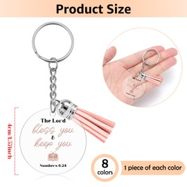 8 Pcs Religious Keychains for Women Bulk Christian Gifts for Women Birthday Unique Acrylic Keychain Bulk Bible Verse Faith Spiritual Birthday Gift Religious Encouragement Gift for Girl Sister Bestie