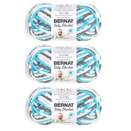 Bernat Baby Blanket Yarn, 3.5 Oz, Gauge 6 Super Bulky, Sail Away 3-Pack