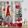 Atwqevon Christmas Shower Curtain, Gnome Shower Curtain Set, Winter Shower