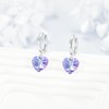 Crystal Heart Earrings for Women 925 Sterling Silver Crystal Drop