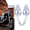 8mm/10mm Rearview Side Mirrors Chrome Skull Teardrop for Harley Dyna