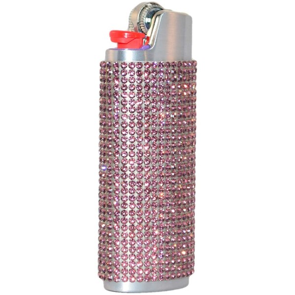 Light Purple Rhinestone Lighter Sleeve Covers LS22-25 (Silver Sleeve)