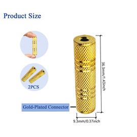 Voluty Tek 1/8" TRS TS 3.5MM Female to Female Coupler Stereo Adapter Headphone AUX to AUX Connector 2pcs