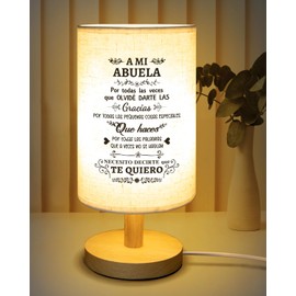 Gifts for Grandma in Spanish, Regalos para Abuela Fabric Lamp, Abuelita Birthday Gifts, Grandma Gifts in Spanish from Granddaughter, Mejor Abuela Gift Table Lamp