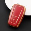 Glossy TPU Key Cover Compatible with Toyota Yaris CH-R Corolla Auris RAV4 Aygo - 2 and 3 Button Car Key Protective Cover (Red Gold)