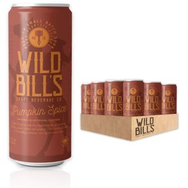 Wild Bill's Pumpkin Spice Soda Classic Craft Soda Pop Soft Drinks, Sodas Made with Pure Cane Sugar, Caffeine Free, NO High Fructose Corn Syrup, Gluten Free, Vegan, Low Sodium, 12 Oz 12 Pack