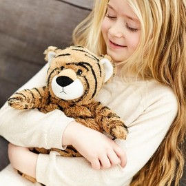 Warmies Warmies Large Microwaveable Tiger Plush Toy, Brown, Soothing Lavender Scented Soft Toy.