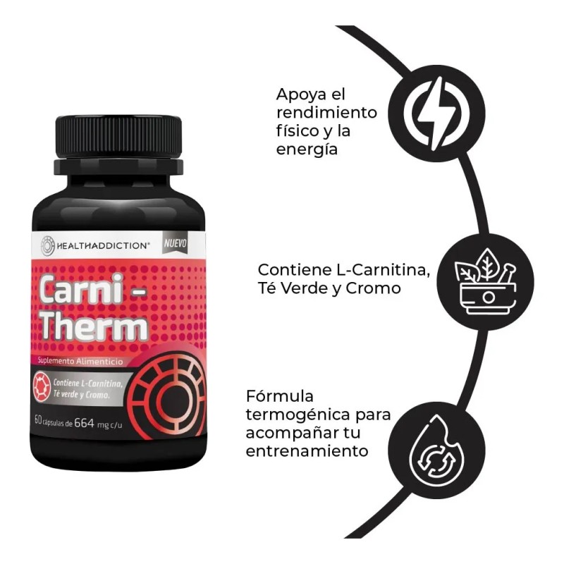 Quemador De Grasa Carnitherm Healthaddiction L-carnitina Sin Sabor