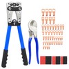 Cable Lug Crimping Tool with 50/100/200Pcs Copper Wire Lugs, Battery