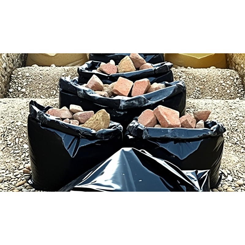 EQUIP247UK - BLACK Heavy Duty Rubble Sacks/Bags Builders 20"X 30"