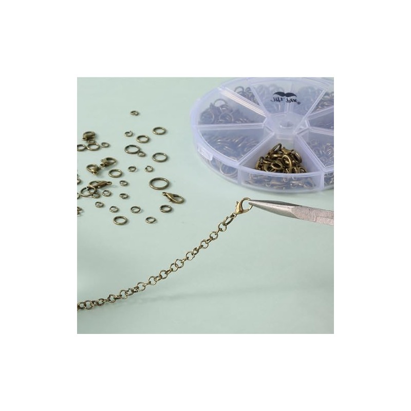 Mr. Pen- Open Jump Rings, Bronze, 1014 Pcs, 6 Sizes