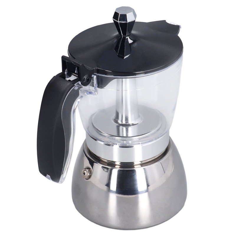 Stovetop Coffee Maker 6 Cup Moka Pot Clear ABS Top