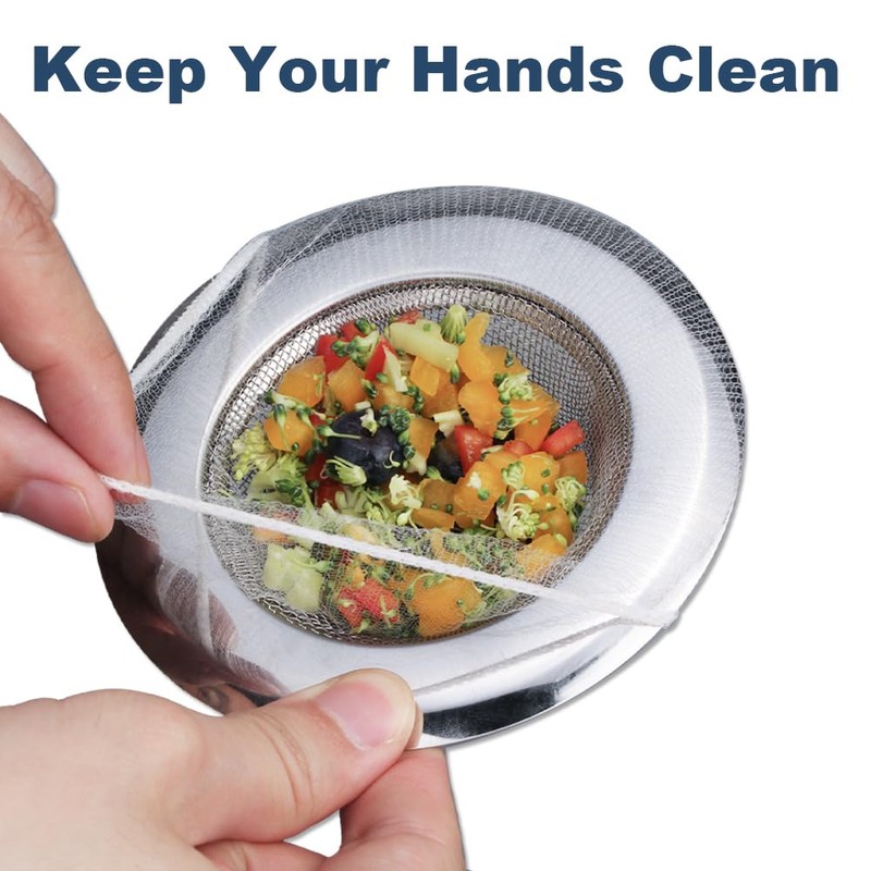 250 PCS Kitchen Disposable Mesh Sink Strainer Bag and PP
