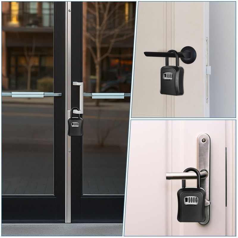 Aoyfuwell Key Safe with Shackle, Key Safe with Number Code,