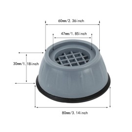 Jekewin 4 Pcs Washing Machine Foot Pads for Anti-Vibration Anti-Walk, Noise Reducing Anti Slip Anti Vibration Rubber Washing Machine Feet Pads, Anti-Walk Dryer Washer Vibration Pads