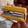 Kiotchiola Women's Long Wallet, Italian Leather, 3-Layer Long Wallet, Round