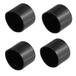 TOP-VIGOR 4 Pack Rubber End Caps 40mm ID Round Flexible Screw Caps Thread Protector Black Vinyl Bolt Covers Rubber Covers for Screws, Pipes, Cables, Wires, Cables Cables Cyling etc