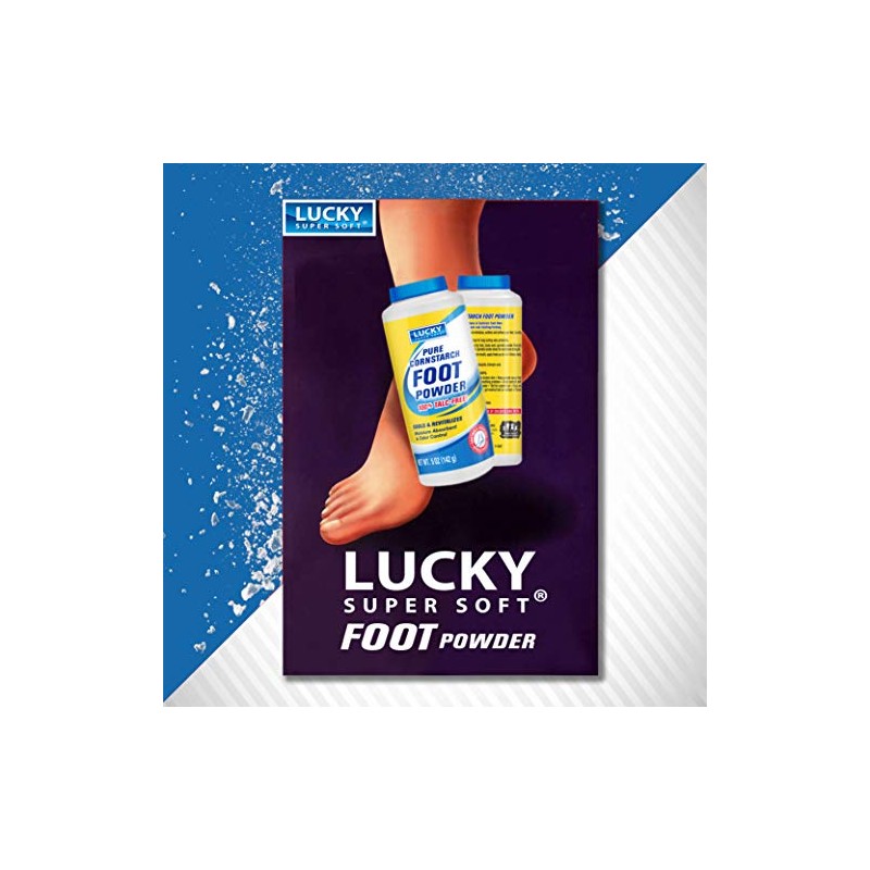 Lucky Super Soft Talco Para Pies De Almidón De Maíz