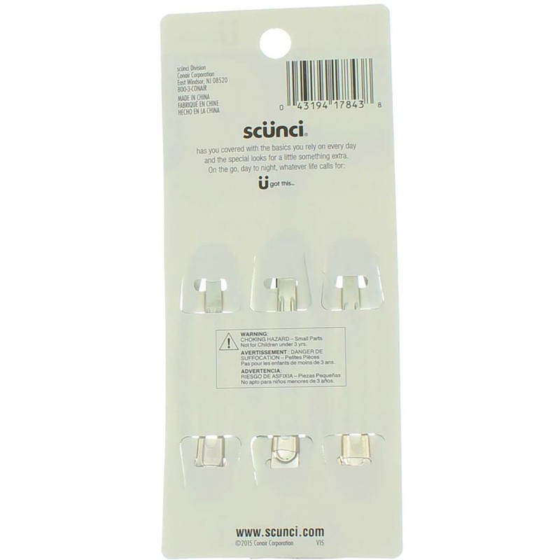 Scunci No Slip Grip™ Oval Clips Assorted Colors 3 Count