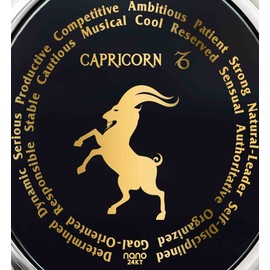 925 Sterling Silver Capricorn Necklace Zodiac Pendant Star Sign Birthdays 22nd December to 19th January Jewelry Inscribed in 24k Gold on Black Onyx Gemstone, 18" Rolo Chain