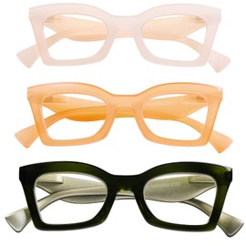 AQWANO Reading Glasses for Women Stylish Fashion Oversized Designer Readers Computer Blue Light Blocking 0.0 1.0 1.25 1.5 1.75 2.0 2.25 2.5