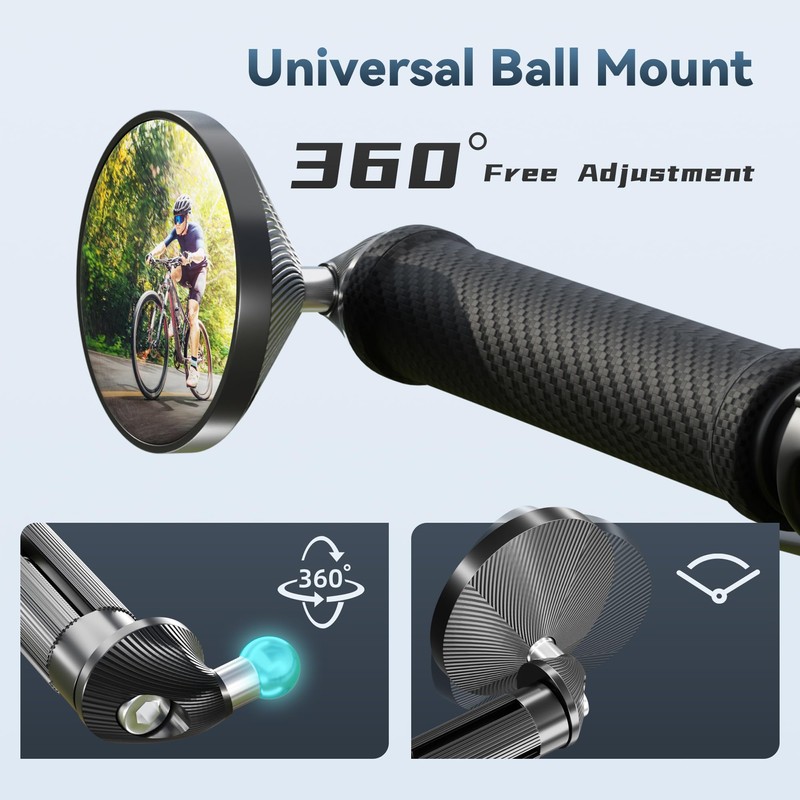EFEALL Bike Mirrors, 2-Pack Aluminum Alloy Bar End Mirrors with
