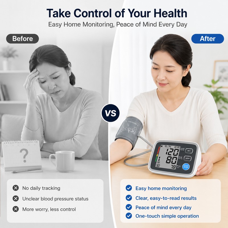 Automatic Upper Arm Blood Pressure Monitor – Adjustable Cuff Digital