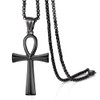 Ankh Cross Pendant Necklace for Womens Mens Gold Black Silver