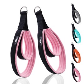 1 Pair Enhanced Pilates Double Loop Straps for Reformer, Thickened D-Ring Handle Straps, Yoga Exercise Accessories in 2 Lengths and Multicolor for Home Gym Workout