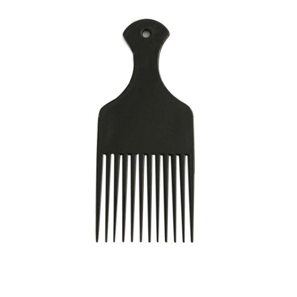 Plastic 6.3 Inch Smooth Wide Hair Pick Comb Afro Hair Comb Hairdressing Styling Tool for Natural Curly Hair Thick Hair(Black)