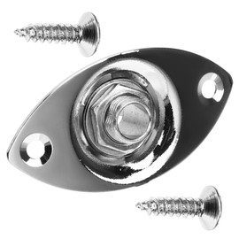 FRCOLOR 1 Set Electric Guitar Jack Plate of Sturdy Input Output Socket Plates for Electric Bass and Guitar Replacement High Sensitivity for Incredible Tone