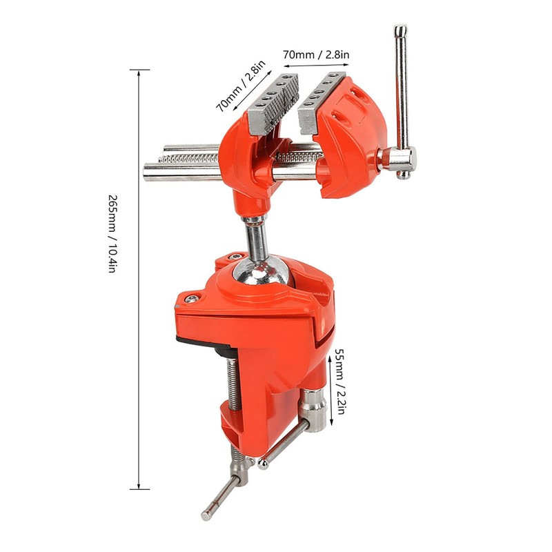 CYTGOUPER 70mm Jaw Width Articulating Bench Vise, Mini 360° Rotating